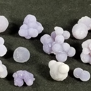 Lot of Small A++ GRAPE AMETHYST CHALCEDONY Crystals Jewelry Mineral Specimens Sulawesi Indonesia Minerals Bubbly Purple Agate Quartz Gems