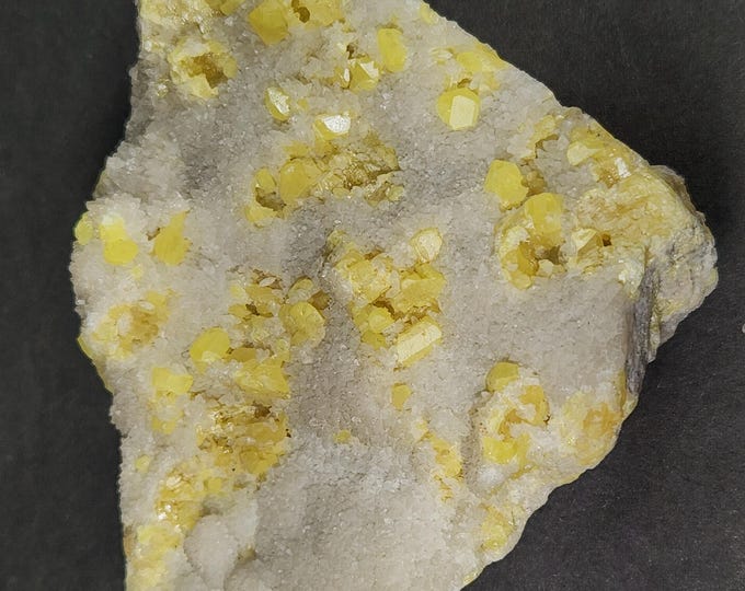 Super Bright Multiwave UV Fluorescent + Phosphorescent Aragonite & Sulfer Crystals - Citronti, Sicily, Italy - Ultraviolet Minerals