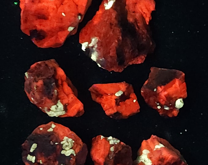 Lot of Nice + Rare SW Shortwave UV Fluorescent Barite in Calcite Sterling Hill Mine by Franklin New Jersey Minerals Rocks