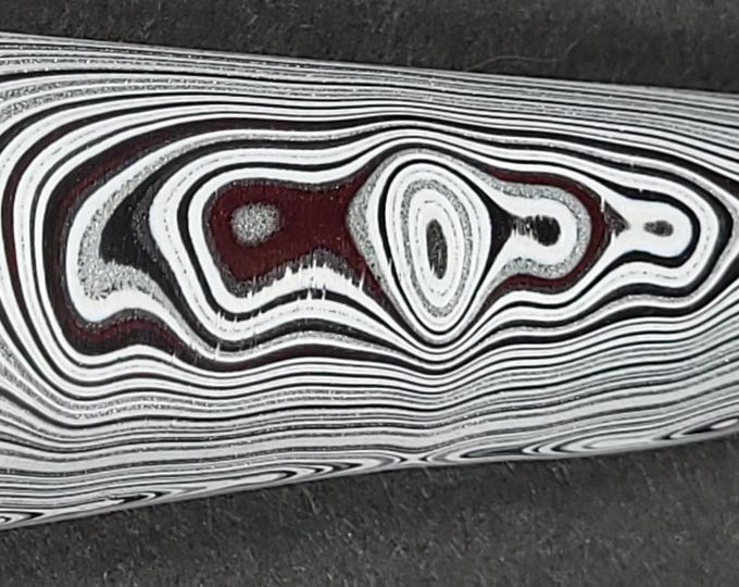 Freeform Polished Fordite Cabochon Black White Silver Great Patterns