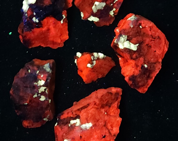 Lot of Nice + Rare SW Shortwave UV Fluorescent Barite in Calcite Sterling Hill Mine by Franklin New Jersey Minerals Rocks