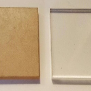 4&quot; x 0.25&quot; Clear Square Plastic Acrylic Mineral / Collectible / Specimen Display Bases 4&quot; x 1/4&quot; Thick