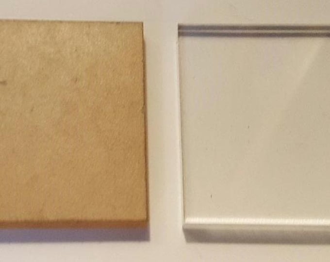 4" x 0.25" Clear Square Plastic Acrylic Mineral / Collectible / Specimen Display Bases 4" x 1/4" Thick