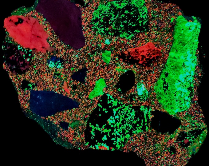 XL 7.1lbs Shortwave SW UV Fluorescent Concrete Slab - Willemite, Calcite & Minor Hardystonite - Trotter Dump Franklin, Nj Minerals