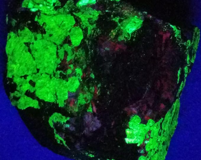 Big 4 lb 14 oz Fluorescent Willemite & Calcite + Franklinite Sterling Hill Mine Ogdensburg Franklin New Jersey Shortwave SW UV Rock Mineral