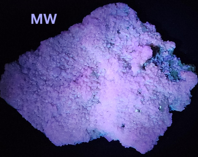 Gorgeous Large Plate of SW MW LW Uv Fluorescent Calcite Veustals from Cave In Rock, Illinois - Ultraviolet Minerals
