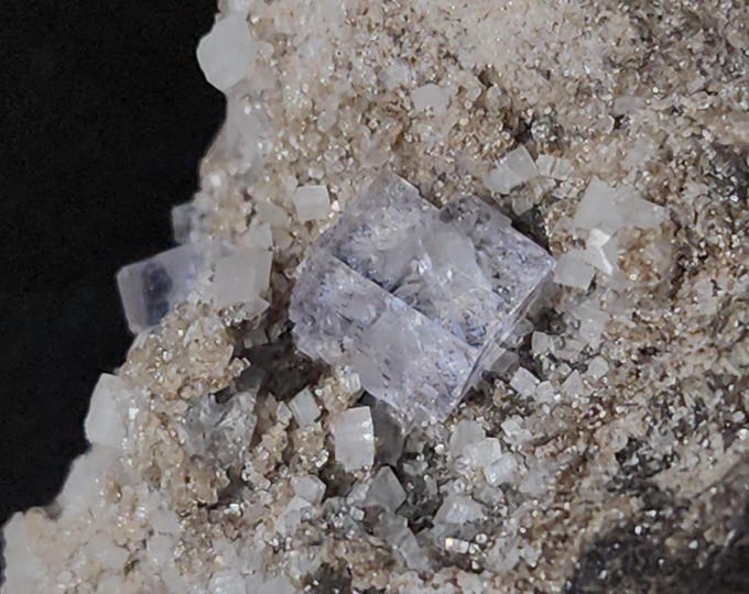 Beautiful Tiny Ice Blue Fluorite Crystals w Calcite & Dolomite - Walworth Quarry, New York, USA Mineral Specimens