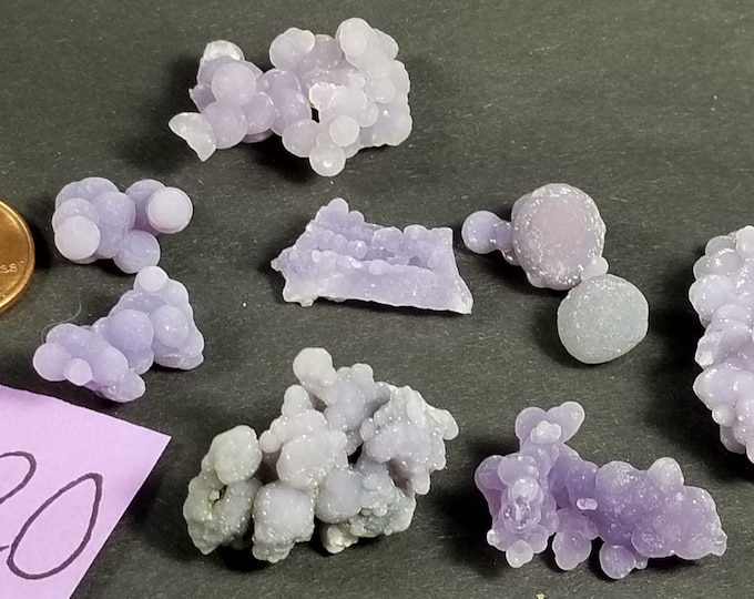 Lot of GRAPE AMETHYST CHALCEDONY Crystals Jewelry Mineral Specimens Sulawesi Indonesia Mineral Specimen Bubbly Purple Agate Quartz Gems