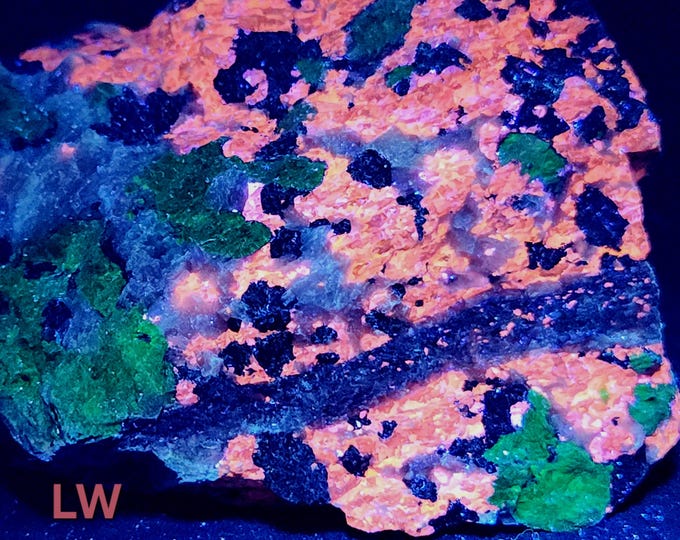 Top A++ 1.8lbs SW MW LW Uv Fluorescent + Phosphorescent - Sphalerite Willemite Calcite - Sterling Hill Mine by Franklin Nj Minerals