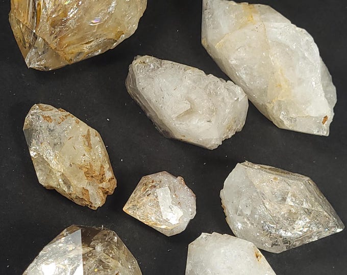 Lot of 8x 10ozs Herkimer Diamond Quartz Crystals Fonda, New York USA Mineral Specimens Gems