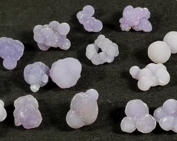 Lot of A++ GRAPE AMETHYST CHALCEDONY Crystals Jewelry Mineral Specimens Sulawesi Indonesia Mineral Specimen Bubbly Purple Agate Quartz Gems
