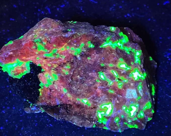 LW UV Fluorescent Bustamite + SW Hardystonite, Willemite & Clinohedrite - Franklin New Jersey Ultraviolet Rocks Minerals