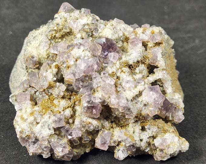 Twinned Purple Fluorite Crystals - Heights Mine, Weardale, County Durham, England, UK Shortwave & Longwave UV Fluorescent