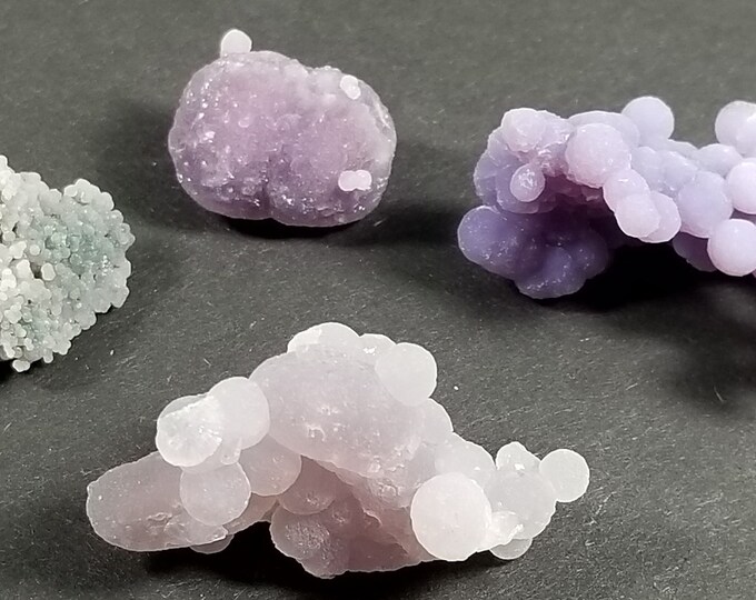 Lot of GRAPE AMETHYST CHALCEDONY Crystals Jewelry Mineral Specimens Sulawesi Indonesia Mineral Specimen Bubbly Purple Agate Quartz Gems