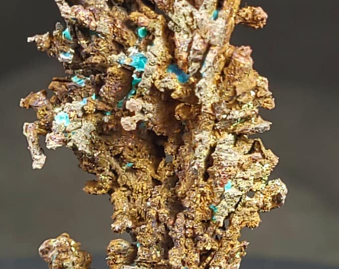 Beautiful Sculptural 2" Native Copper Crystals with Minor Chrysocolla from Chimney Rock Quarry Bound Brook NJ USA Mineral Specimens Rocks