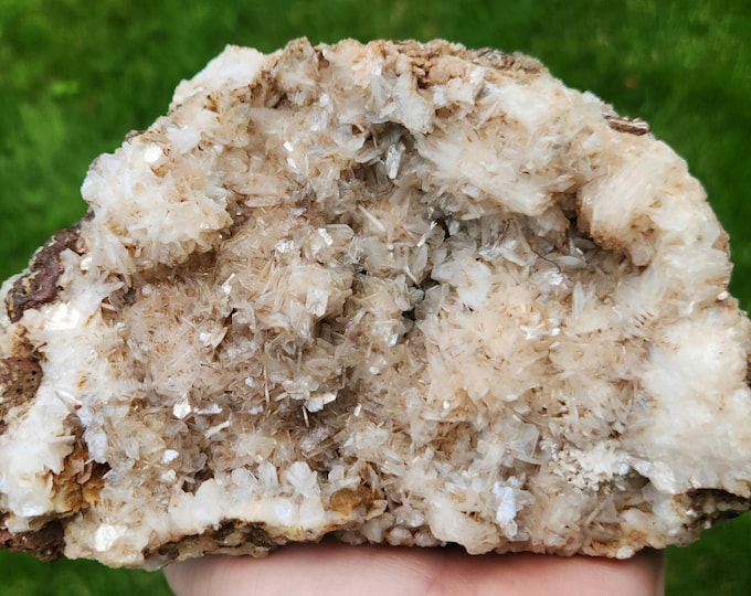 Stunning & Rare Large Half Geode of White Stilbite Crystals from Streymoy, Faroe Islands, Denmark Mineral Specimen Crystal Cluster
