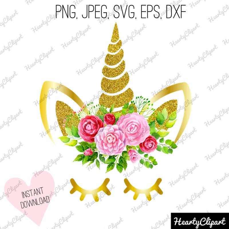 Download glitter unicorn face SVG Vector Png Eps Jpg Dxf cute ...