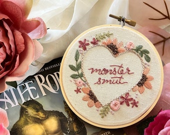 Monster Smut Bookish Embroidery Wall Art for Booktok Shelfies