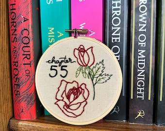 Bookish ACOTAR Chapter 55 Embroidery Wall Art Ornament ACOMAF Roses
