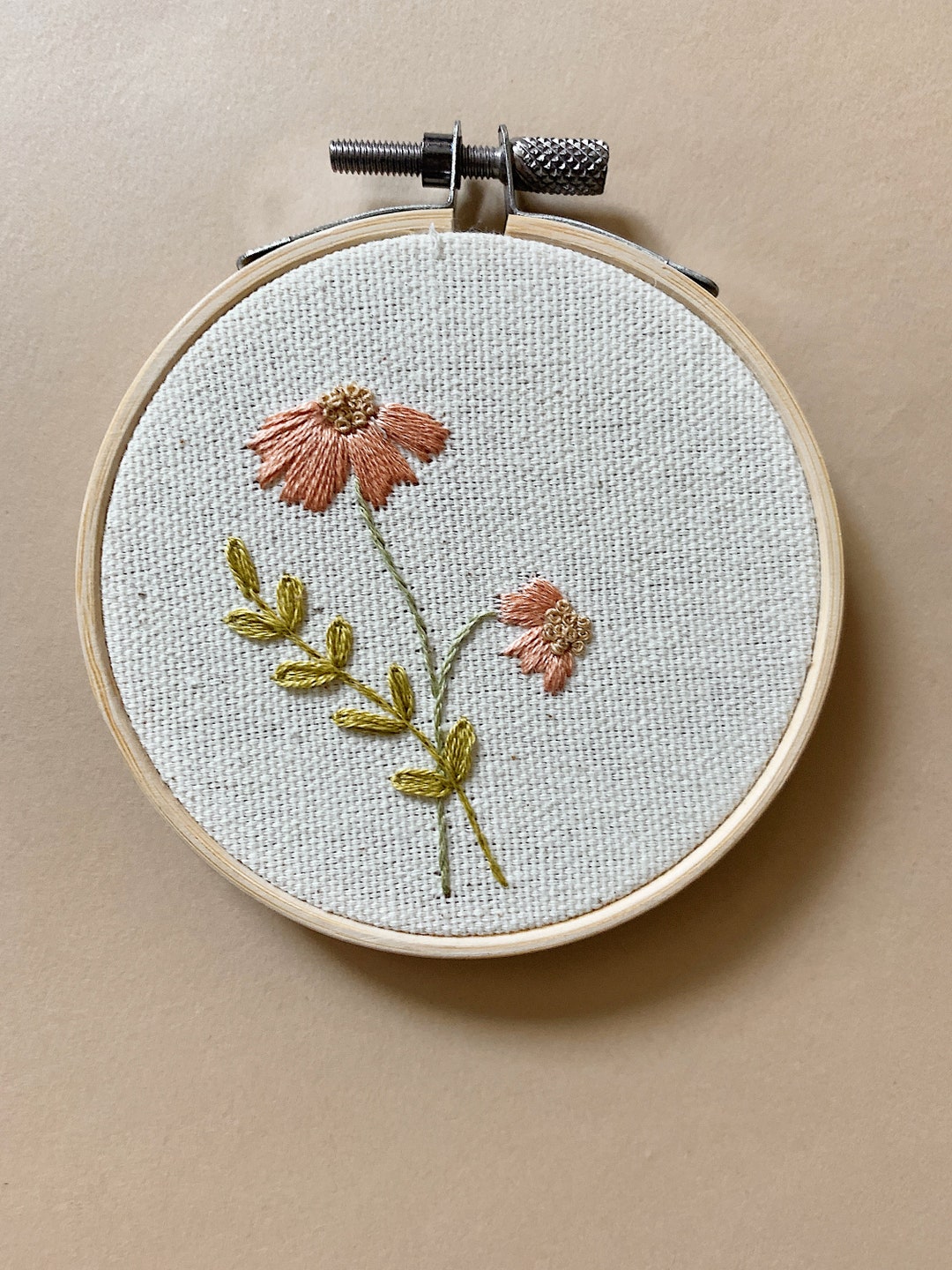 Pink Wild Flowers Floral Embroidery Hoop Wall Art for Nursery - Etsy