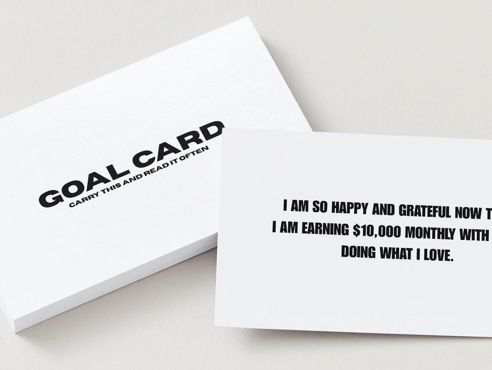 Goal Card Printable Bob Proctor Inspired Law of Attraction ...