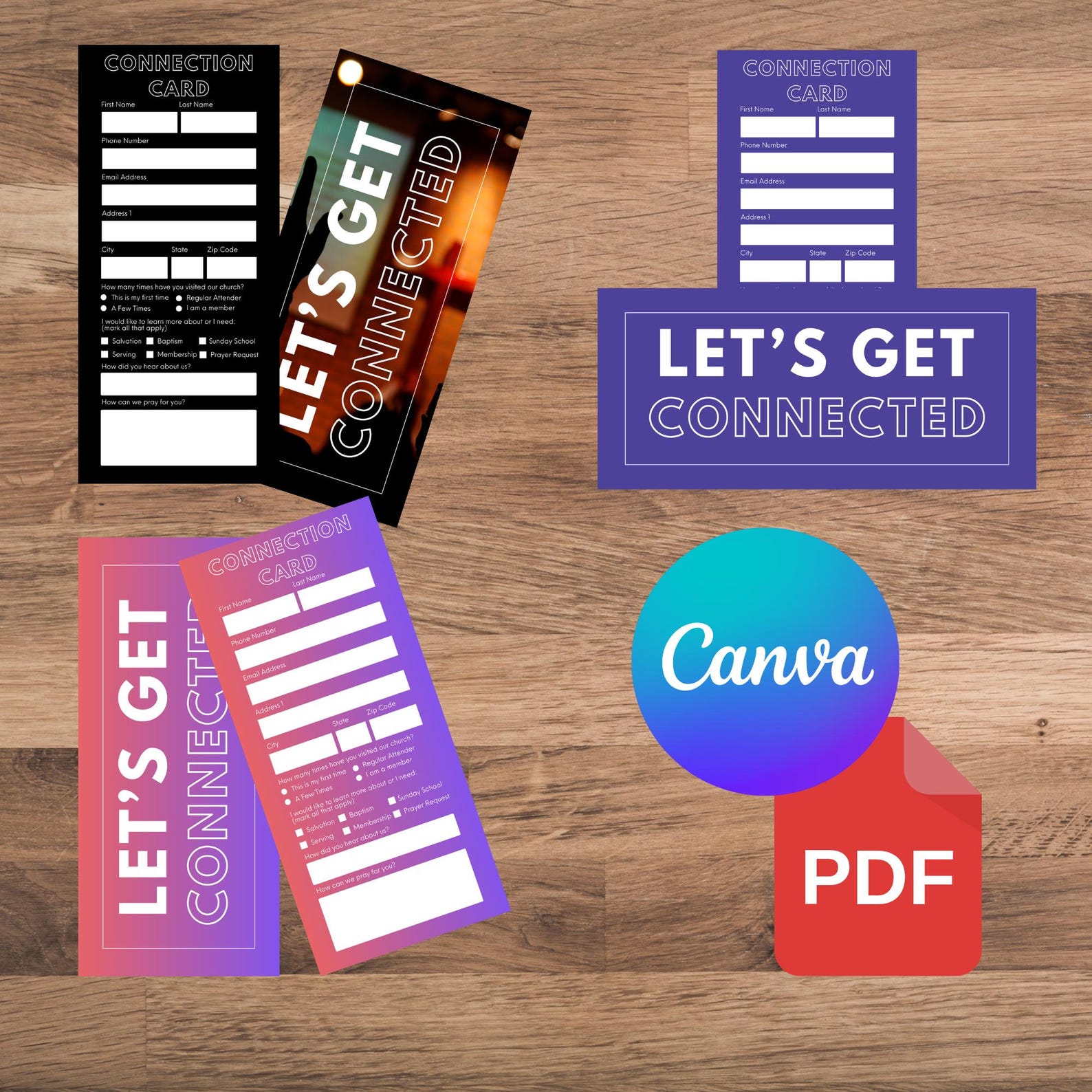 Church Connection Template | Editable Canva Visitor Card | Youth ...