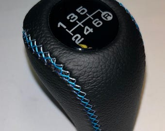 Manual transmission Mazda Shift knob fitd FOR Mazda3-6 ,MIATA MX5, MX6, 6 speed  BLACK perforated genuine leather