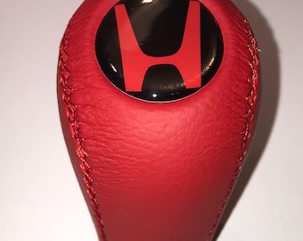 Manual transmission 5-6 speed Gear Shift Knob for HONDA S2000 Civic NSX CRV type R Si FD2 FN2 Red H logo , red genuine leather