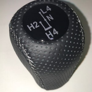 Transfer Shift Knob for  most models with automatic and manual transmission.  thread pitch 12x1,25mm Grey stitching