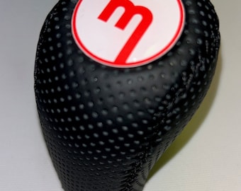 Mazda Shift knob fitd FOR Mazda3-6 ,MIATA MX5, MX6, 5-6 speed manual transmission Black perforated genuine leather