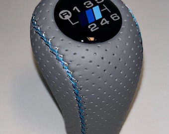 Manual transmission Shift Knob Fits For  6 speed models  Gray perforated ,Thread pitch  12x1.25 mm