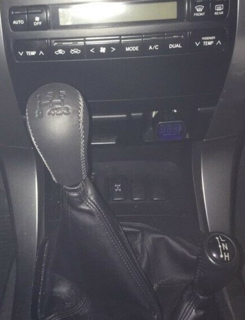 thumbnail image 2 of Toyota 6-Speed Shift Knob – Leather, Black, M12x1.25 Thread – Tacoma X-Runner, Land Cruiser Prado, Corolla G6R XRS 2 of 6