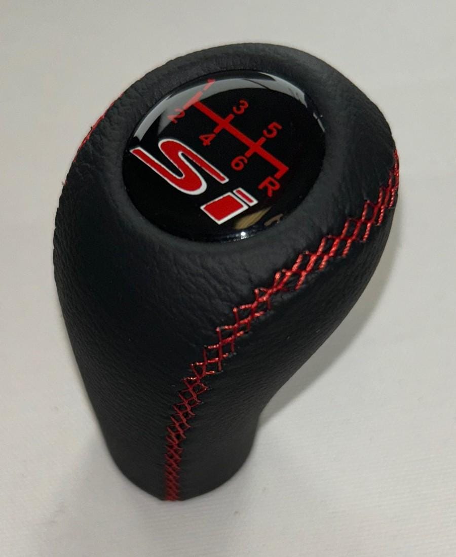 thumbnail image 2 of JDM Performance Red Leather & Aluminum Sport Shift Knob For Civic, Accord, Type R – 6 Speed Manual 2 of 3