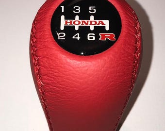 Manual transmission 6 speed Gear Shift Knob for HONDA S2000 Civic NSX CRV type R Si FD2 FN2  red genuine leather