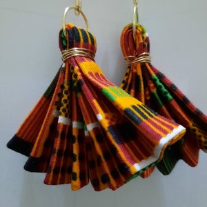 Kente Fan Earrings African Designed Small Fan Shaped - Etsy