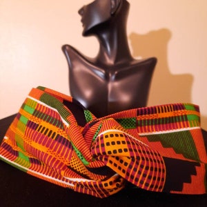 Read description .Kente wide knotted headband, Black history month,African print, juneteenth