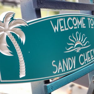 Personalized Custom PVC Sign for Your Beach Home Coastal Retreat - 47x11 inches  - UPS SHIPPING