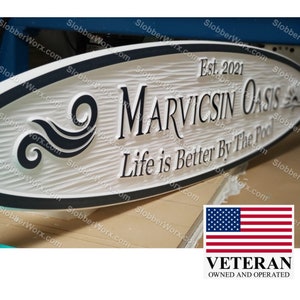 Personalized Custom PVC Sign for Your Beach Home Coastal Retreat - 47x11 inches  - UPS SHIPPING
