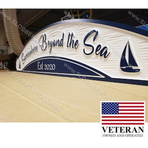 Personalized Custom PVC Sign for Your Beach Home Coastal Retreat - 47x11 inches  - UPS SHIPPING