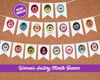 Women's History Month | Printable Banner | Digital Download | Classroom Decorations | Bulletin Board Decorations