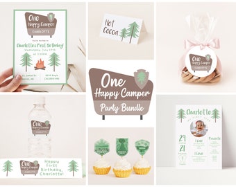 One Happy Camper | Editable | Party Pack | Printable | Template