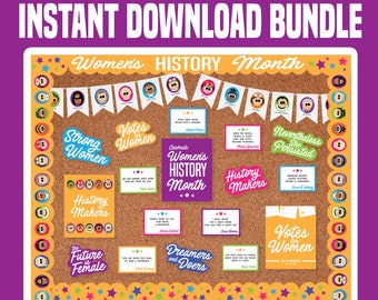 Women's History Month Printable Bundle | Digital Download | Classroom Decorations | Bulletin Board Decorations