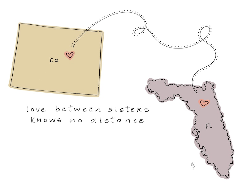 Custom Friendship Map Long Distance Friendship Gift Etsy