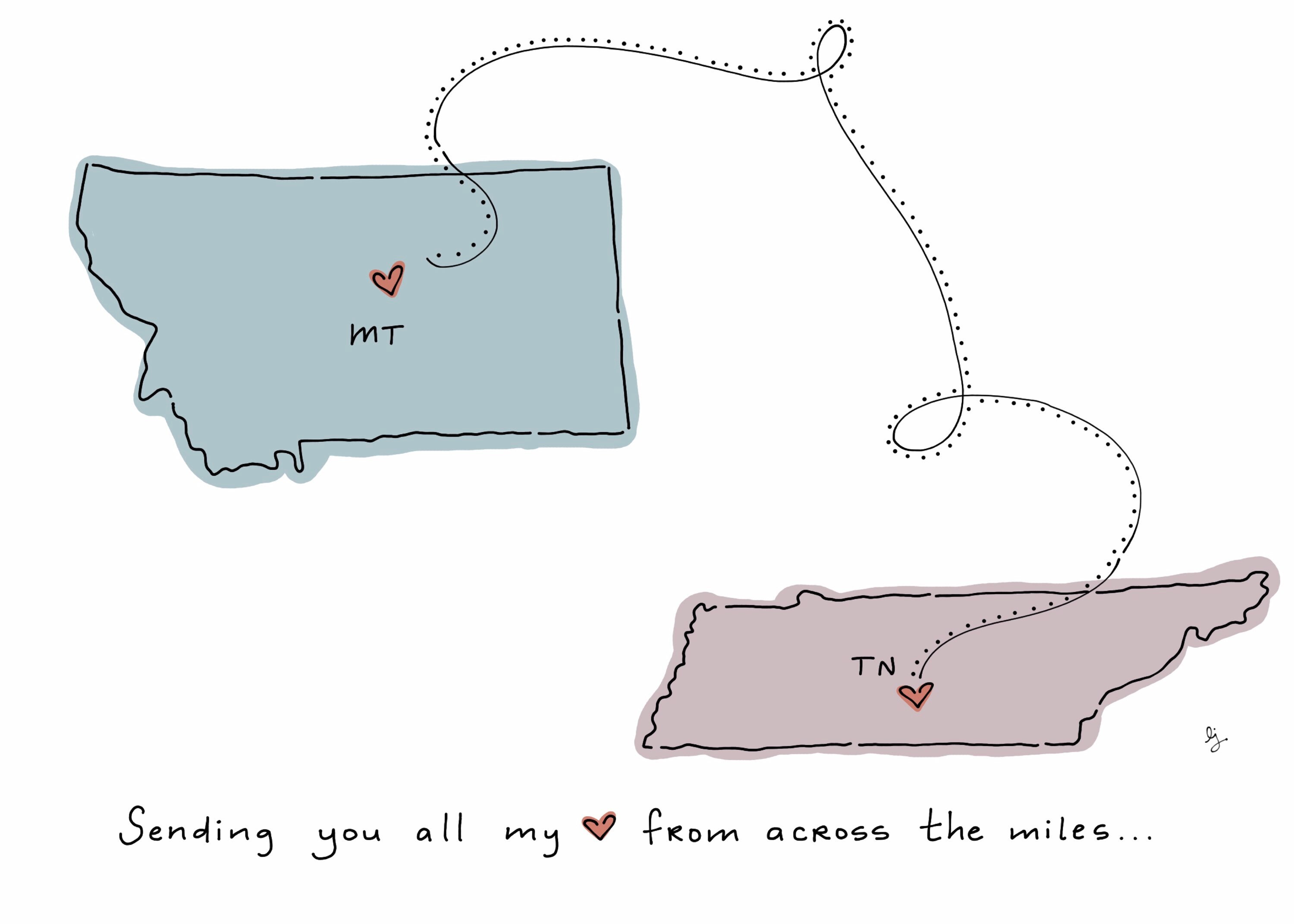 Custom Friendship Map - Long Distance Friendship Gift -friendship State ...