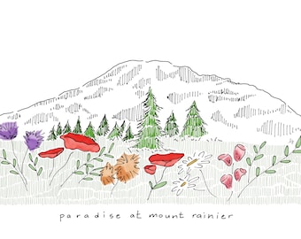 Paradise at Mount Rainier -  Washington Wildflowers - Mount Rainier Artwork