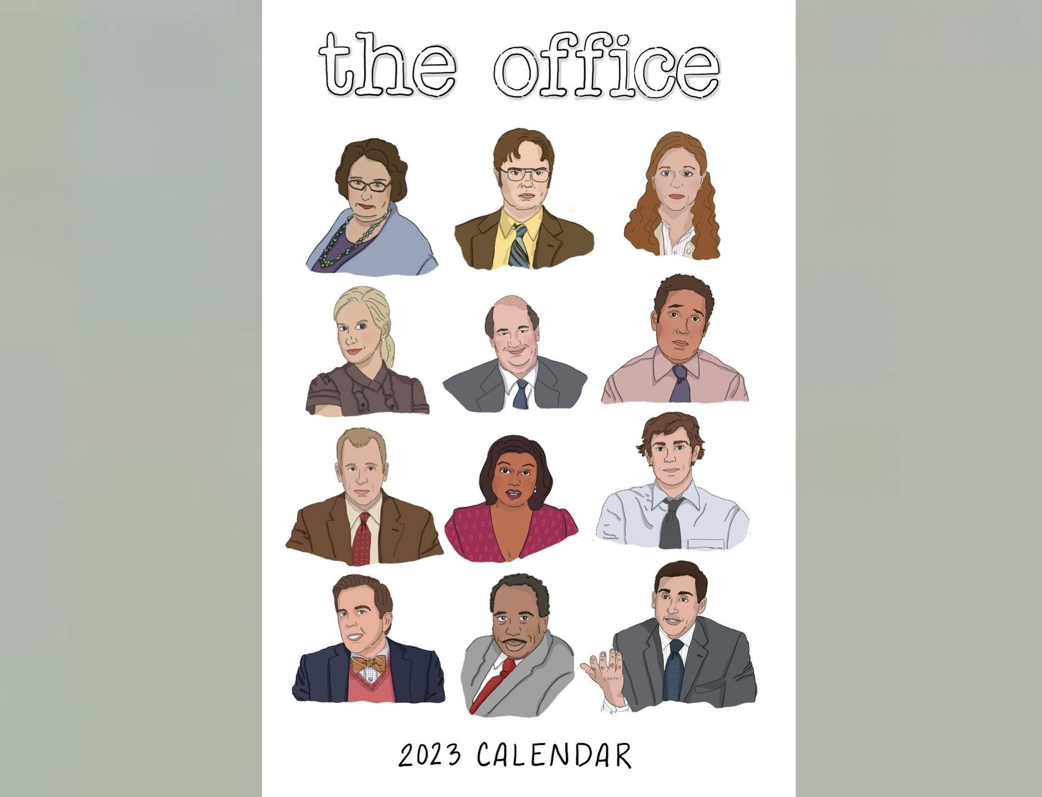 2023-the-office-calendar-mini-wall-calendar-the-office-tv-etsy