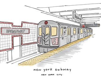 New York Subway Art Print Manhattan Painting New York Art - Etsy