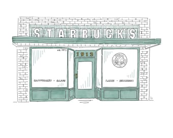 May include: An illustration of a Starbucks store in Washington State. The drawing features the Starbucks logo, the year 1912, and the words "CAPPUCCINO CAFFE" and "LATTE ESPRESSO". The text "washington state 2026 CALENDAR" is at the top.