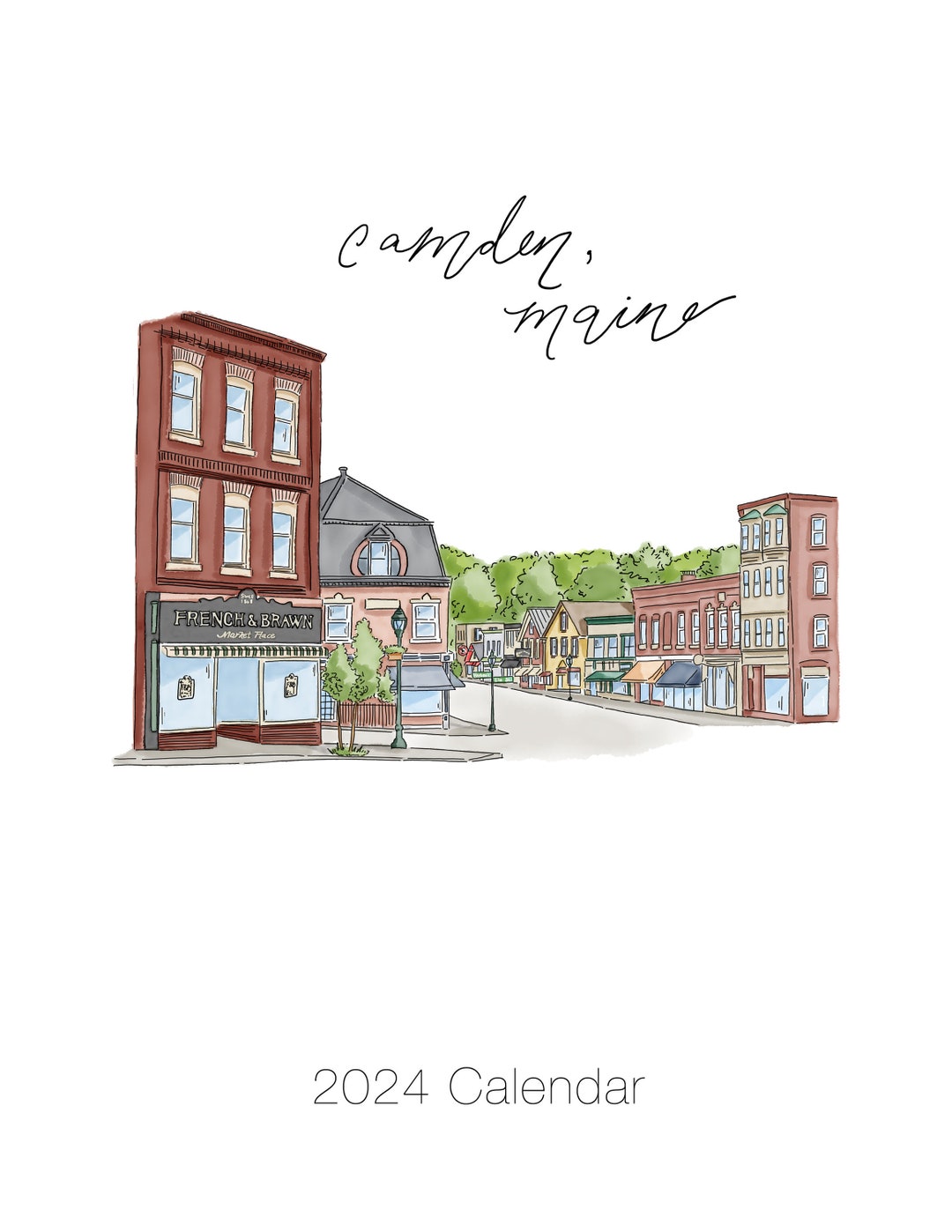 2024 Camden Maine Calendar Camden Illustrated Wall Calendar Etsy