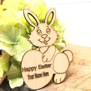 Custom Wood Easter Basket Name Tag